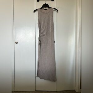 Sleeveless Striped Maxi Dress - Black and White